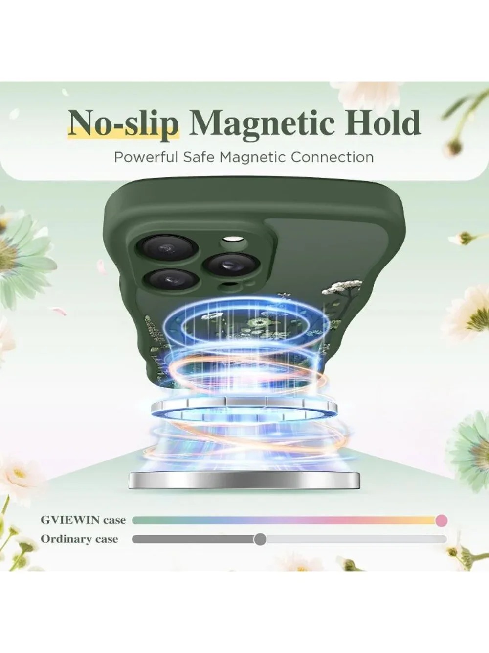 iPhone 14 Pro Floratopia/Forest Green Compatible with MagSafe Translucent Case